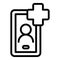 Medical smartphone help icon outline vector. Clinic medicine