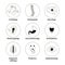 Medical specialties icon set in black and white style isolated on white background, design element