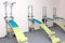 Medical spine trainer equipment. Spinal cord injury rehabilitation equipment in modern clinic