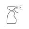 Medical spray disinfect related vector thin line icon.