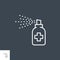 Medical spray disinfect related vector thin line icon.