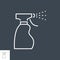 Medical spray disinfect related vector thin line icon.