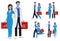 Medical staff character set vector concept design. Covid-19 front liners doctor and nurse characters