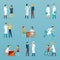 Medical staff flat vector icons. Health care set
