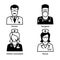 Medical staff icons. Doctor, nurse, surgeon and