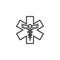 Medical star line icon