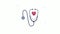 medical stethoscope with heart animation