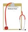 Medical stethoscope with an illness card.