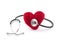 Medical stethoscope with red plush heart