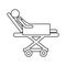 Medical stretcher with patient isolated icon