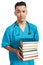 Medical student with books