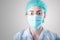 Medical Surgical Doctor and Health Care, Portrait of Surgeon Doctor in PPE Equipment on Isolated Background. Medicine Female