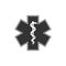 Medical symbol of the Emergency - Star of Life icon isolated. Flat design