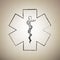 Medical symbol of the Emergency or Star of Life. Vector. Brush d