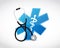 medical symbol and stethoscope illustration design