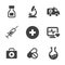 Medical symbols basic set of icons with hospital and preventive theme