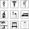 Medical symbols and equipment