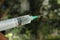 Medical syringe background photo capture