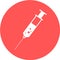 Medical syringe, hypodermic needle, Inject needle concept of vaccination, injection icon. Trendy flat style. vector illustration.