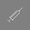 Medical syringe icon. Injection, medical, needle, syringe, vaccinations icon. Vector illustration, flat design.