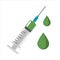 Medical syringe  isolated. Equipment for vaccine injection
