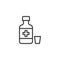 Medical syrup bottle outline icon