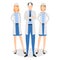 Medical team. Concept vector illustration with three doctors isolated on the white background