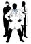 Medical Team Doctors and Nurses Group Silhouettes