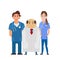 Medical team. Group of hospital workers vector