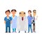 Medical team. Group of hospital workers vector