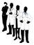 Medical team silhouettes