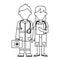 Medical teamwork avatar black and white
