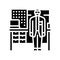 medical technologist at workbench glyph icon vector illustration