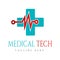 Medical Technology icon template, creative vector logo design, healthcare,connection, illustration elements