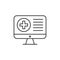 Medical technology, monitor icon, medical record, report icon. Element of medical technology thin line icon