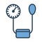 Medical tensiometer tool half line and color style icon