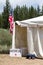 Medical Tent with American Flag