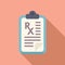 Medical test clipboard icon flat vector. Human analysis