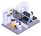 Medical Testing Isometric Composition