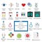 Medical tests and researches icons. Vector illustration