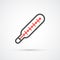 Medical thermometer flat icon. Vector