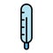 medical thermometer lineal color vector icon