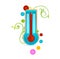 Medical thermometer sign isolated