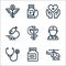 medical tools line icons. linear set. quality vector line set such as helicopter, pills bottle, phonendoscope, doctor, pharmacy,