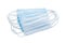 Medical tools stack of blue sterile flu masks isolated medical tools