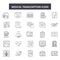 Medical transcription line icons, signs, vector set, outline illustration concept