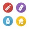 Medical treatment flat design icons set