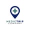 Medical Trip Pin Position Navigation Map Logo Design