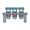Medical tubes test laboratory fill style icon