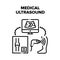 Medical Ultrasound Device Vector Black Illustration